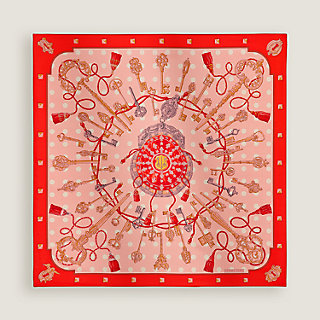 HERMES カレ90 Les Cles スカーフ les-cles-double-face-scarf-90-